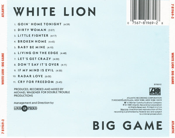 White Lion : Big Game (CD, Album)