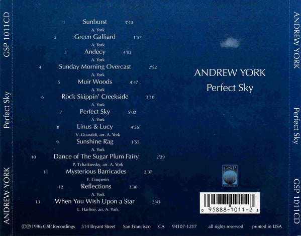 Andrew York : Perfect Sky (CD, Album, RE)
