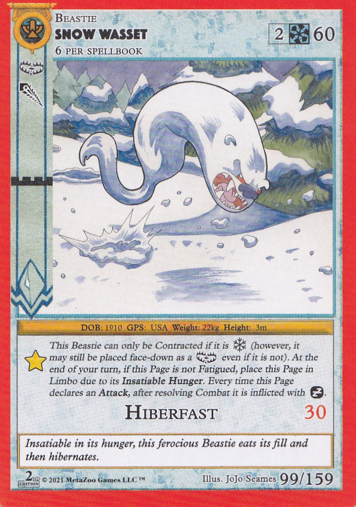 Snow Wasset [CN2E - 99] MetaZoo Trading Card