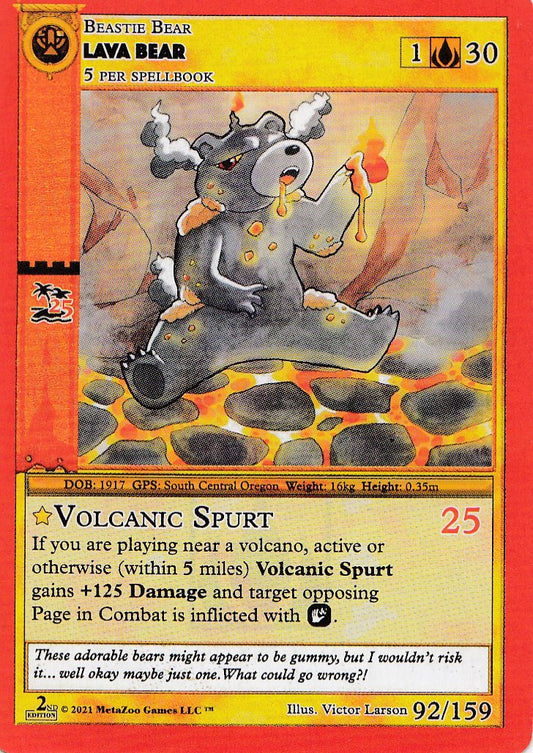 Lava Bear [CN2E - 92] MetaZoo Trading Card