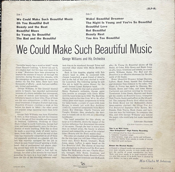 George Williams And His Orchestra - We Could Make Such Beautiful Music (LP) (VG+) - Endless Media