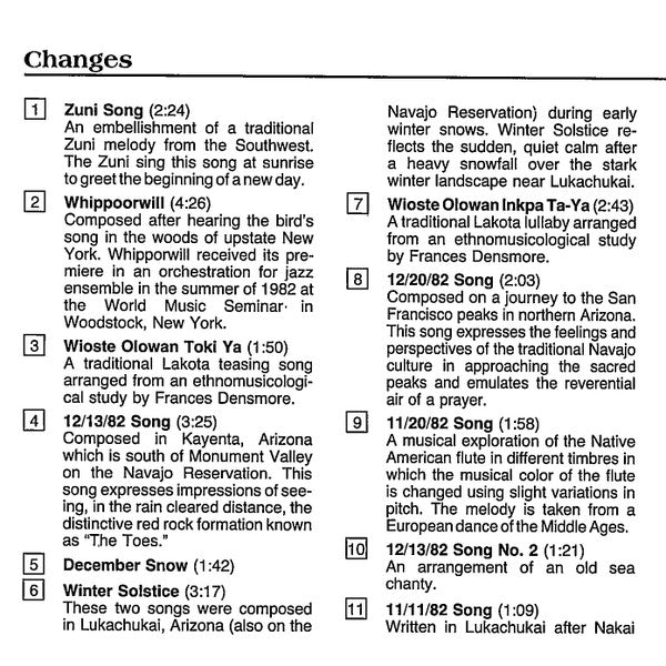 R. Carlos Nakai : Changes (Native American Flute Music) (CD, Album, RE)