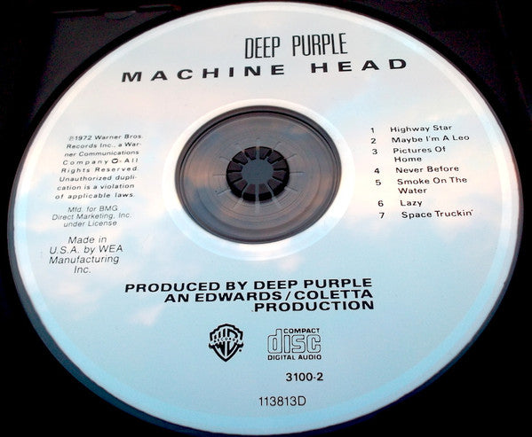 Deep Purple : Machine Head (CD, Album, Club, RE)