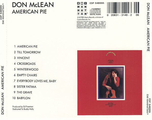 Don McLean : American Pie (CD, Album, Club, RE)