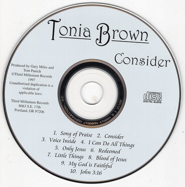 Tonia Brown : Consider (CD, Album)