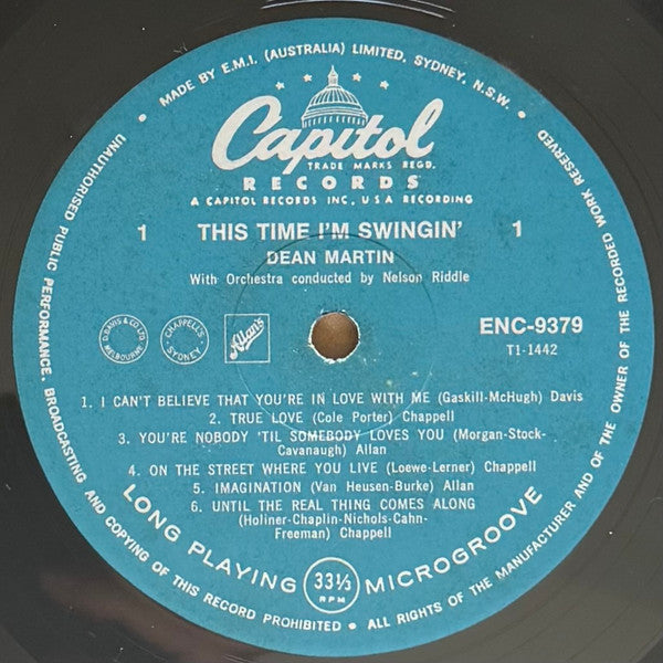 Dean Martin : This Time I'm Swingin'! (LP, Album, Mono, RE)