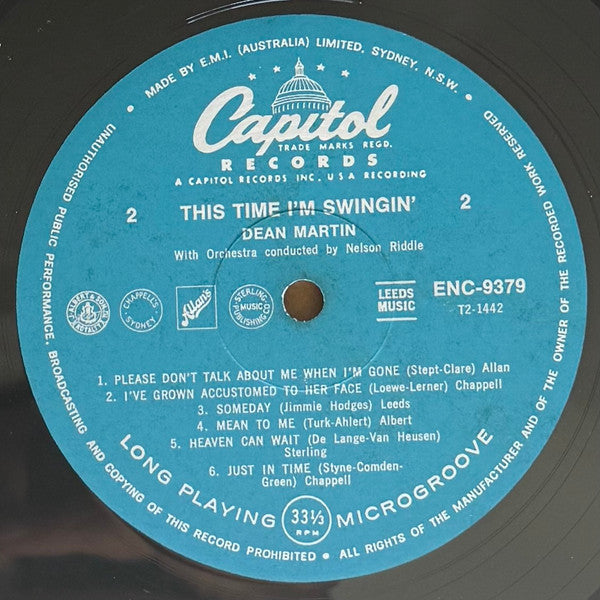 Dean Martin : This Time I'm Swingin'! (LP, Album, Mono, RE)