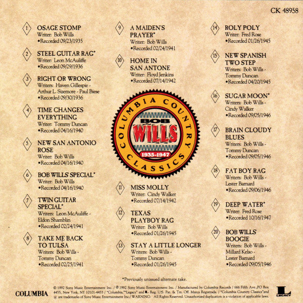 Bob Wills : The Essential Bob Wills (1935-1947) (CD, Comp)