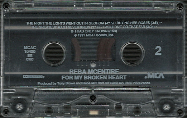 Reba McEntire : For My Broken Heart (Cass, Album, Club)