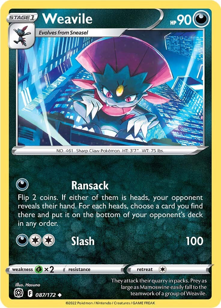 Weavile [SWSH09 - 087/172] Pokemon Trading Card