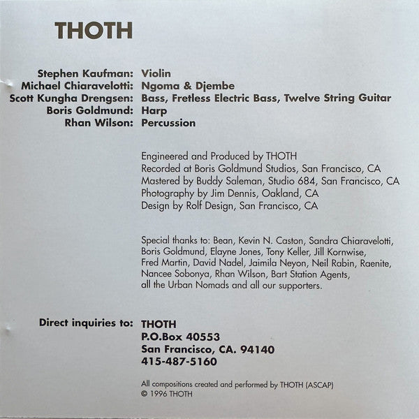 Thoth : Aghora  (CD, Album)