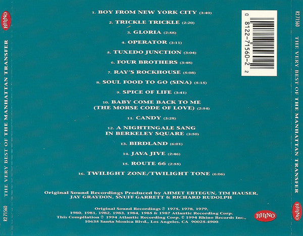 The Manhattan Transfer : The Very Best Of The Manhattan Transfer (CD, Comp)
