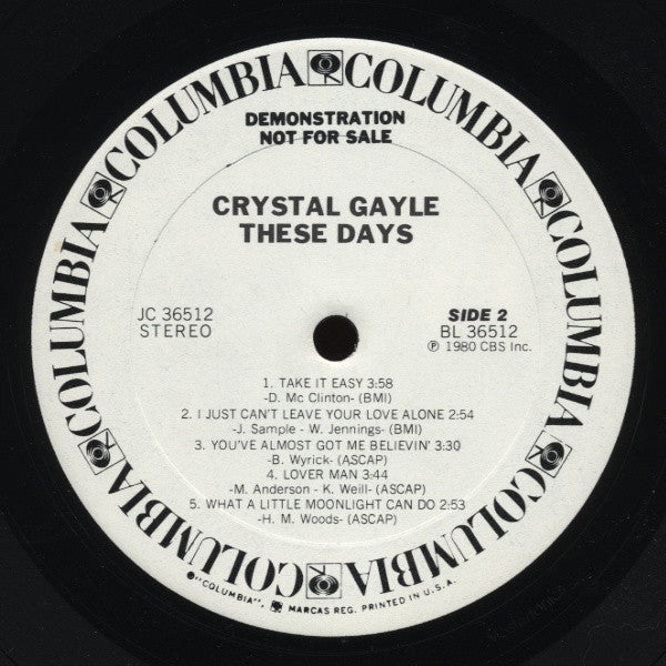 Crystal Gayle : These Days (LP, Album, Promo)