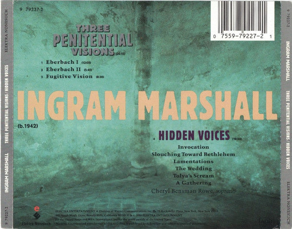 Ingram Marshall : Three Penitential Visions / Hidden Voices (CD)