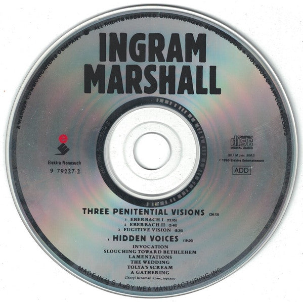 Ingram Marshall : Three Penitential Visions / Hidden Voices (CD)