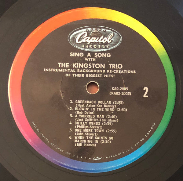 Kingston Trio : Sing A Song With The Kingston Trio (LP, Album, Mono)