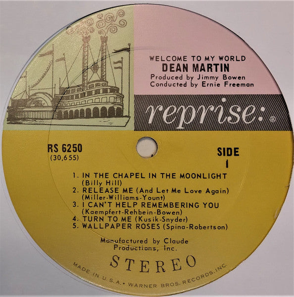 Dean Martin : Welcome To My World (LP, Album, Pit)