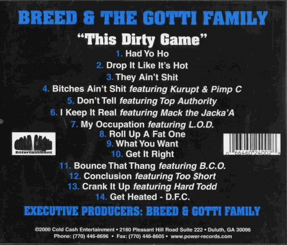 Breed & The Gotti Family : This Dirty Game (CD, Album)