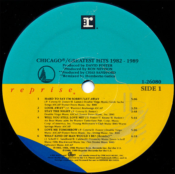 Chicago (2) : Greatest Hits 1982-1989 (LP, Comp)