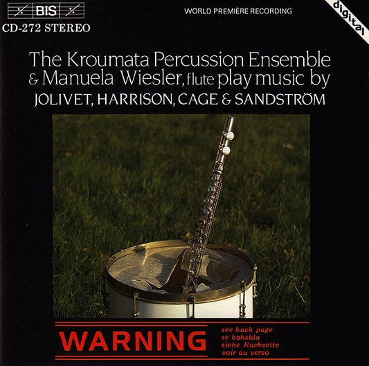 Kroumata Percussion Ensemble & Manuela Wiesler Play Music By André Jolivet, Lou Harrison, John Cage & Sven-David Sandström : The Kroumata Percussion Ensemble 2 / Manuela Wiesler, Flute (CD, Album)