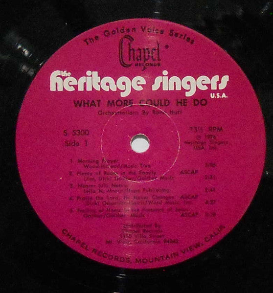 Heritage Singers USA : What More Could He Do (LP, Album)