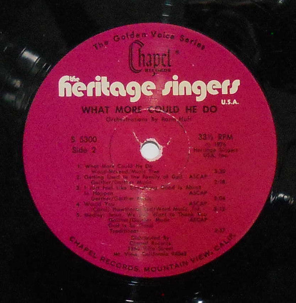 Heritage Singers USA : What More Could He Do (LP, Album)