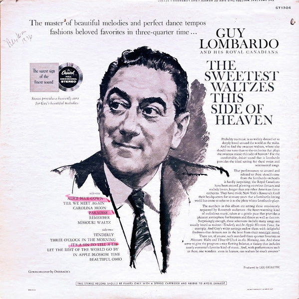 Guy Lombardo And His Royal Canadians : The Sweetest Waltzes This Side Of Heaven (LP, Album, RE, Jac)