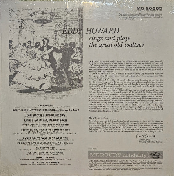 Eddy Howard - Eddy Howard Sings And Plays The Great Old Waltzes (LP) (VG) - Endless Media