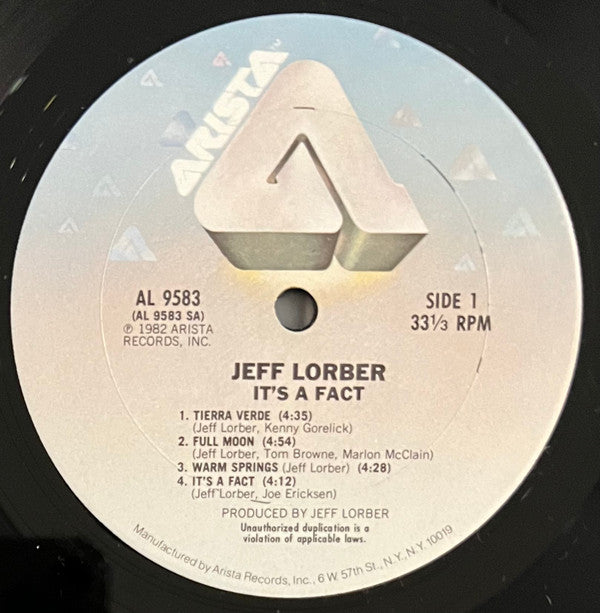 Jeff Lorber : It's A Fact (LP, Album, Pit)