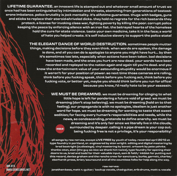 Raw Nerves : We Must Be Dreaming (7")
