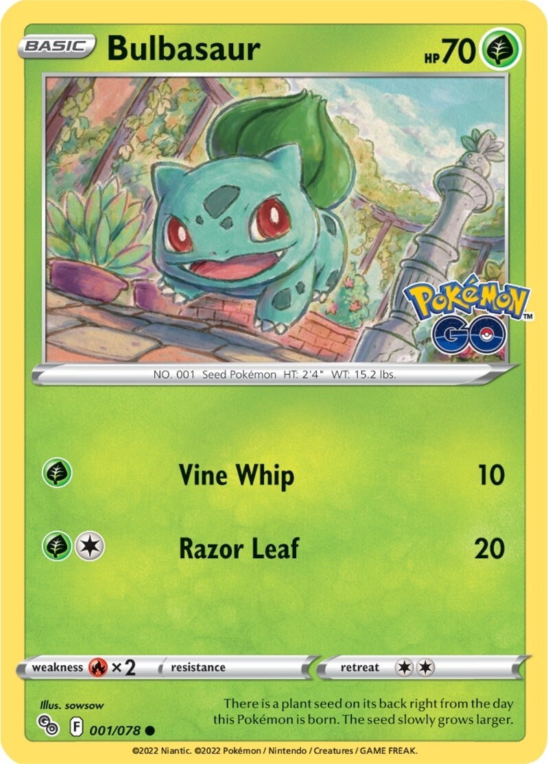 Bulbasaur [PGO - 001/078] Pokemon Trading Card