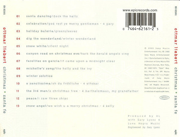 Ottmar Liebert : Christmas + Santa Fe (CD, Album)