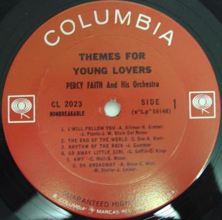 Percy Faith & His Orchestra : Themes For Young Lovers (LP, Album, Mono)