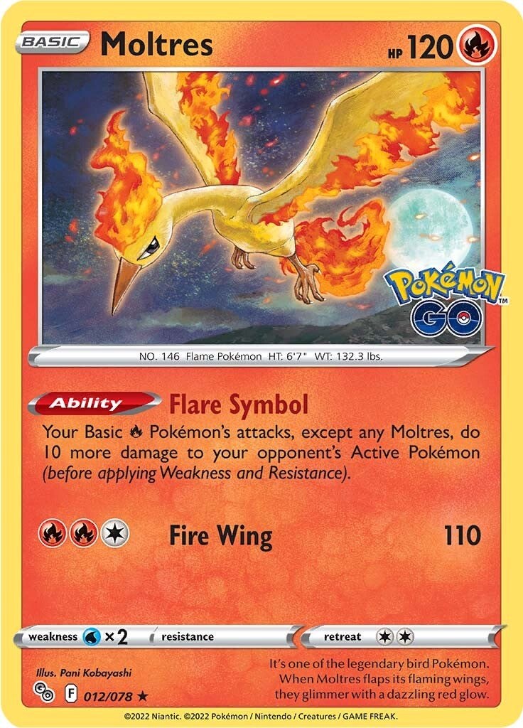 Moltres [PGO - 012/078] Pokemon Trading Card