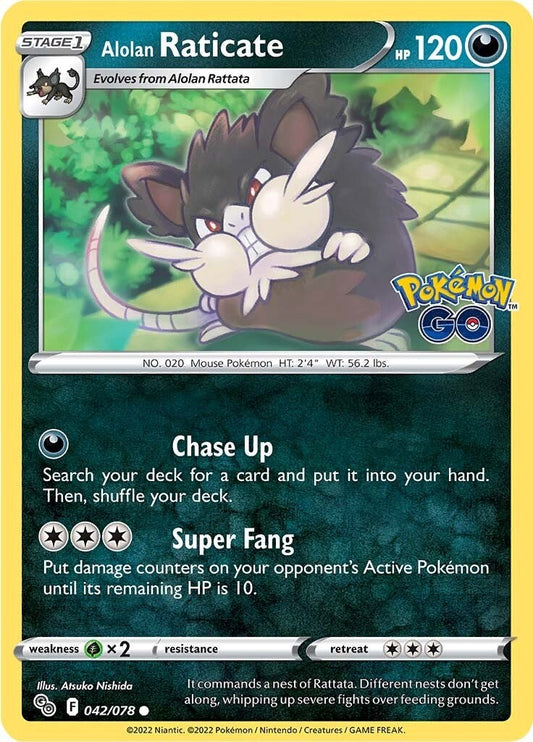 Alolan Raticate [PGO - 042/078] Pokemon Trading Card