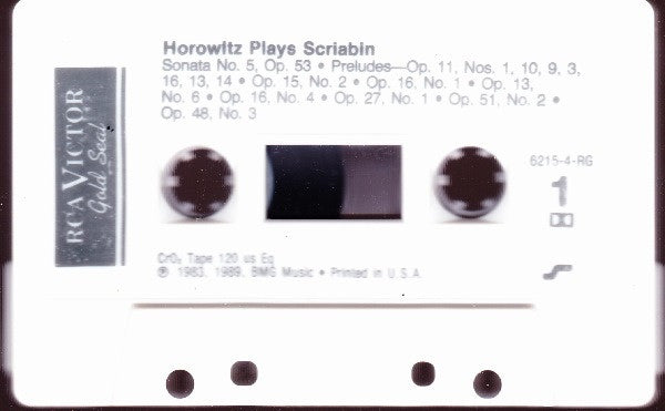 Vladimir Horowitz, Alexander Scriabin : Horowitz Plays Scriabin (Cass, Comp, RE)