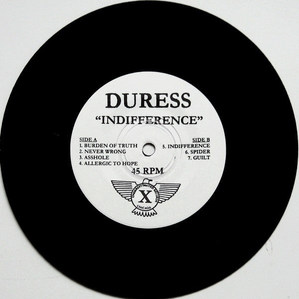 Duress  - Indifference (7") (VG+) - Endless Media