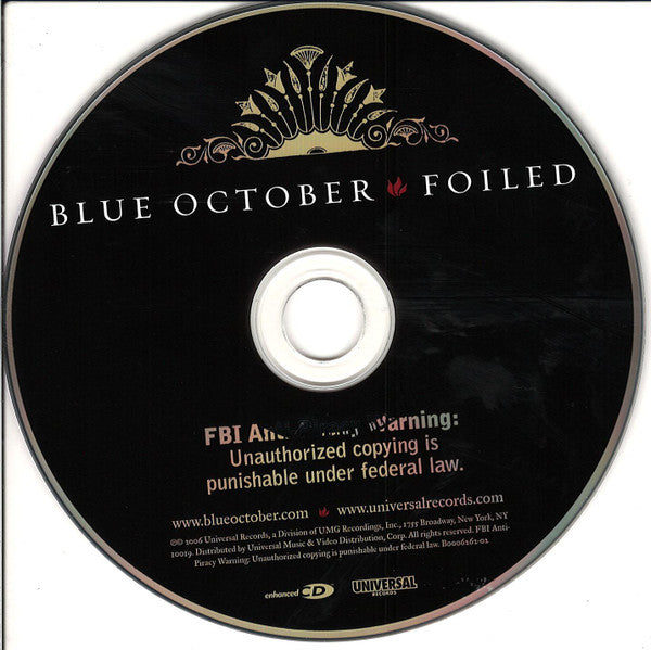 Blue October (2) : Foiled (CD, Album, Enh, EDC)
