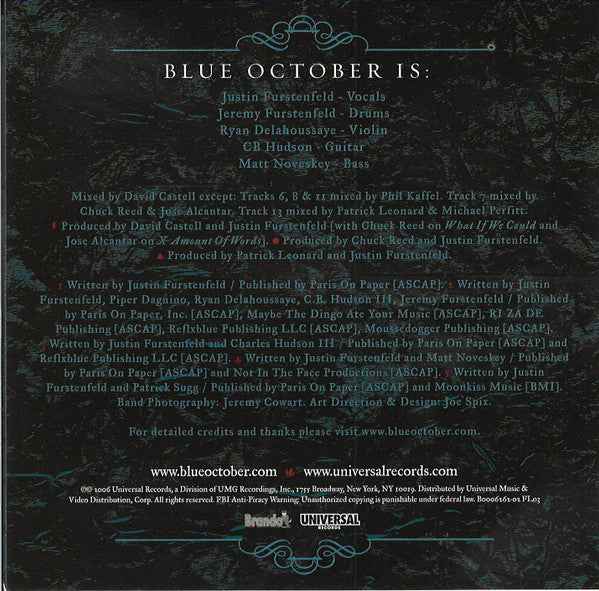 Blue October (2) : Foiled (CD, Album, Enh, EDC)