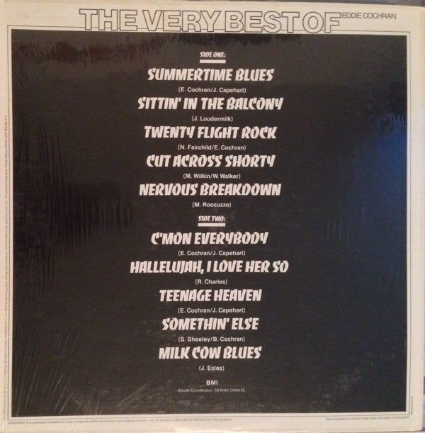 Eddie Cochran : The Very Best Of Eddie Cochran (LP, Album, Comp, Mono)