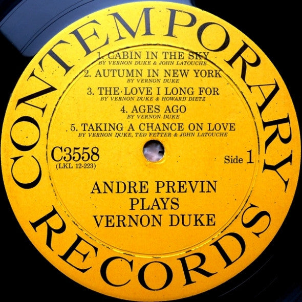 André Previn : André Previn Plays Songs By Vernon Duke (LP, Album, Mono)