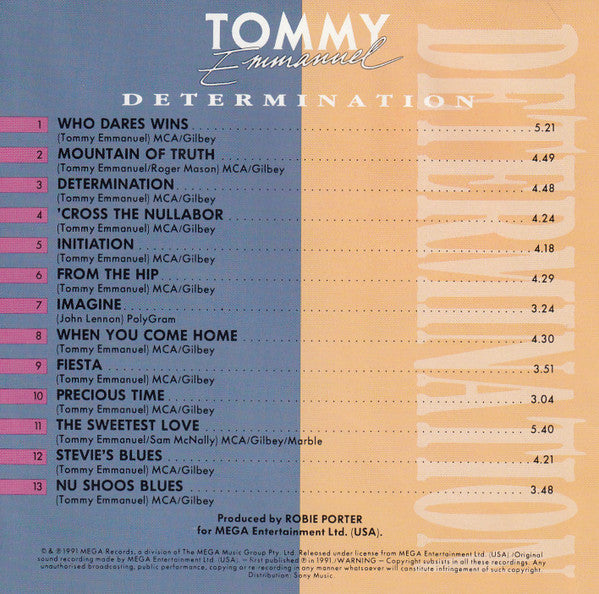 Tommy Emmanuel : Determination (CD, Album)