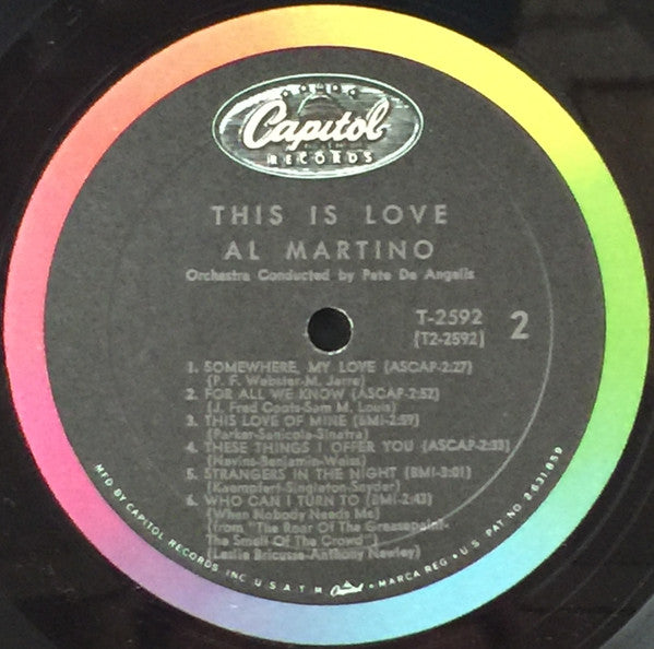 Al Martino : This Is Love (LP, Album, Mono, Scr)