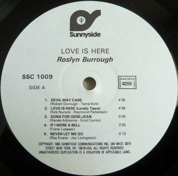 Roslyn Burrough : Love Is Here (LP)