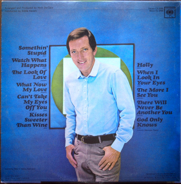 Andy Williams : Love, Andy (LP, Album, Ter)