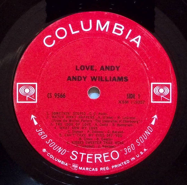 Andy Williams : Love, Andy (LP, Album, Ter)