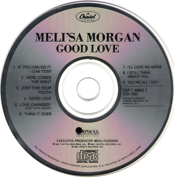 Meli'sa Morgan : Good Love (CD, Album)