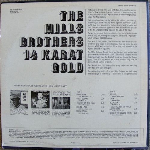 The Mills Brothers - 14 Karat Gold (LP) (G+) - Endless Media