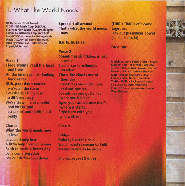 Wynonna : What The World Needs Now Is Love (CD, Album, Oly)