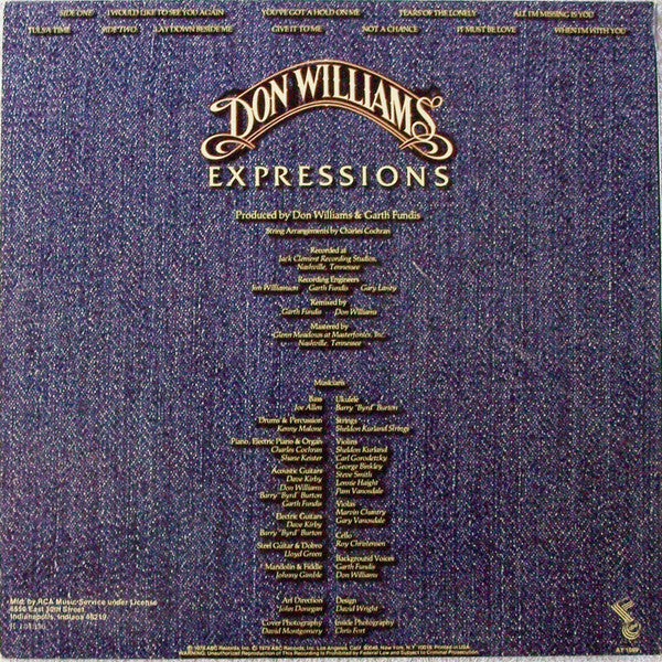 Don Williams (2) : Expressions (LP, Album, Club, RCA)